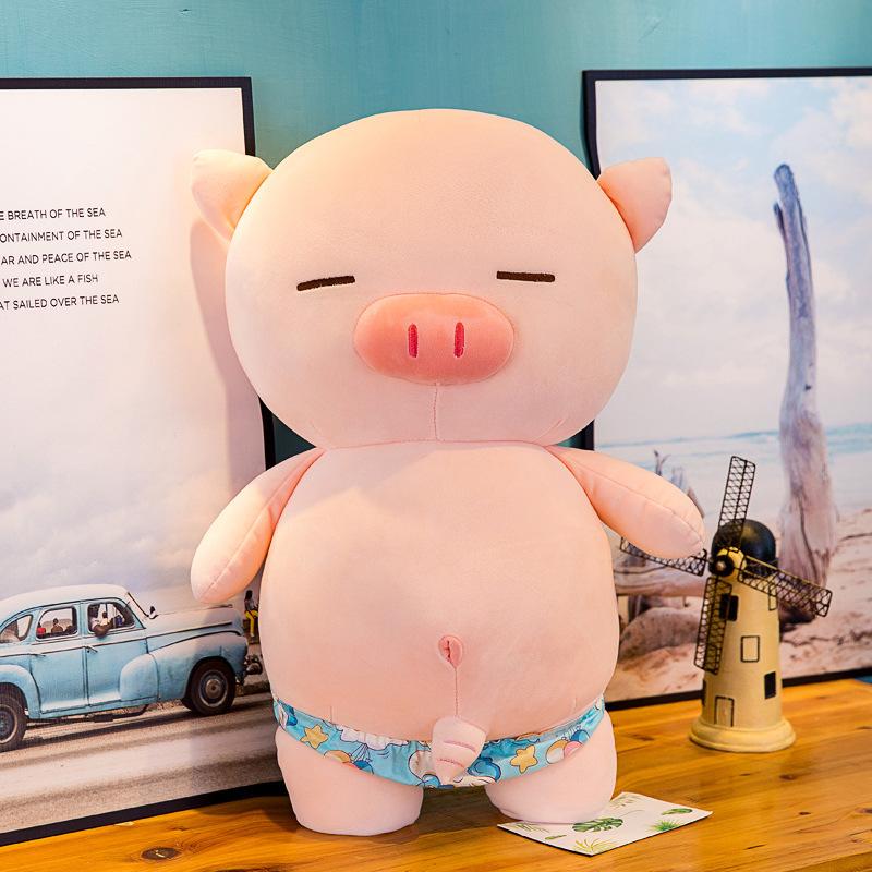 Rogue Piggy Doll for Children's Birthday Gift Plush Toy Swimming Trunks Beach Pig Doll
