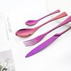 Фиолетовый столовая посуда из нержавеющей стали 304, зеркало, роскошные столовые приборы, нож, вилка, ложка, посуда, западная еда, ресторан, можно мыть в посудомоечной машине