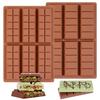 Fimary Chocolate Bar Molds - Non-Stick Silicone Chocolate Molds, Food Grade Dubai Deep Chocolate Bar Molds for Milk Pistachios - Set of 2