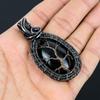 Black Obsidian Gemstone Handmade Pure Copper Wire Wrap Jewelry Pendant For Women