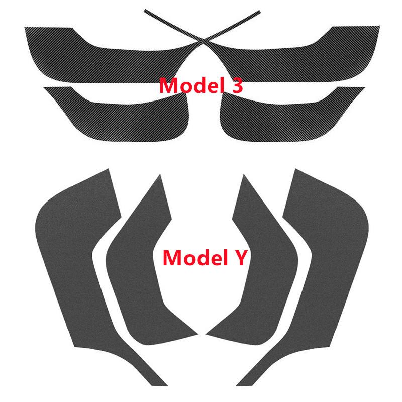 Углеродное волокно, противоударная пленка для двери автомобиля, перчаточный ящик, боковая защитная накладка, наклейки для автомобиля, чехол для Tesla Model 3 Model