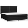 3131371 vidaXL Lit à sommier tapissier avec matelas Noir 180x200 cm Tissu