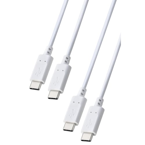 Elecom [Set of 2] USB Type C Cable USB-C To USB-C 1m 60W Fast Charging [Compatible with MacBook/iPad/Galaxy/Android Smartphones, Tablets, Etc.] White