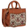 Coach Rogue 17 Monogram Heart Embroidered Fabric With Leather Handbag Shoulder Bag Crossbody Small Women handbags Monogram-Brown CB844-B4TA7