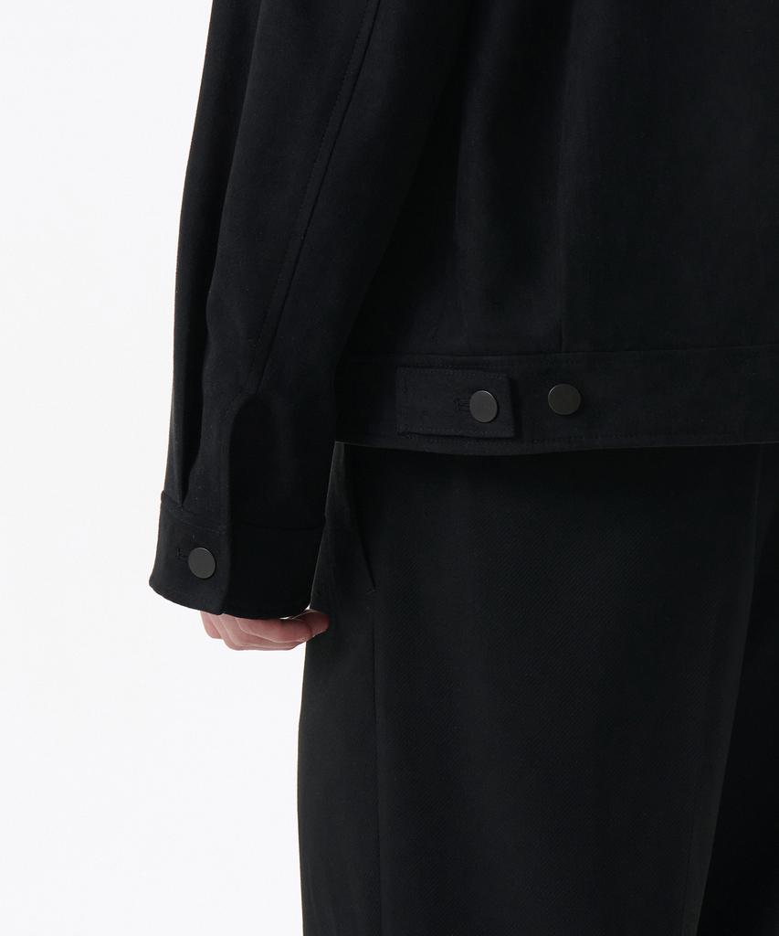 Musinsa Standard Synthetic Suede Minimal Trucker Jacket [Black]
