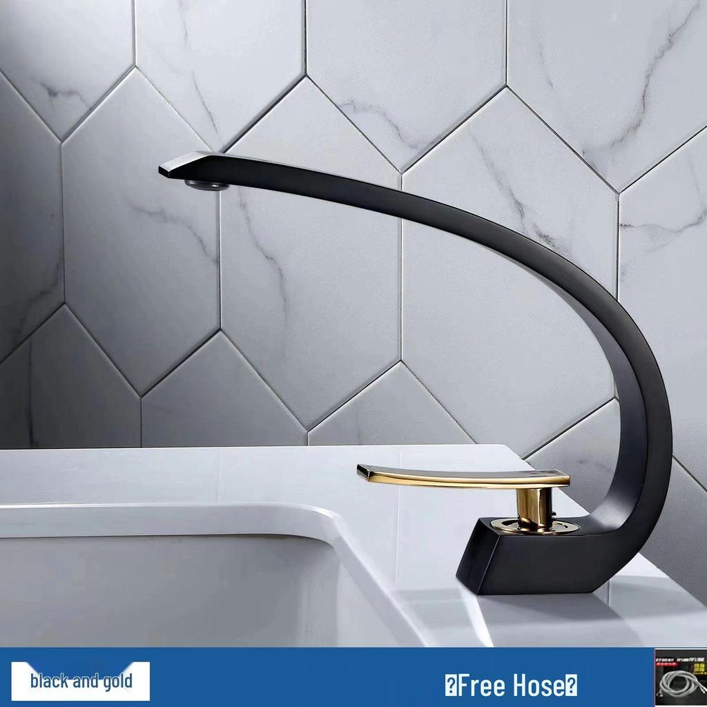 Цвет оружейного металла Латунный смеситель для раковины в ванной с краном горячей и холодной воды для умывальников и столешниц.