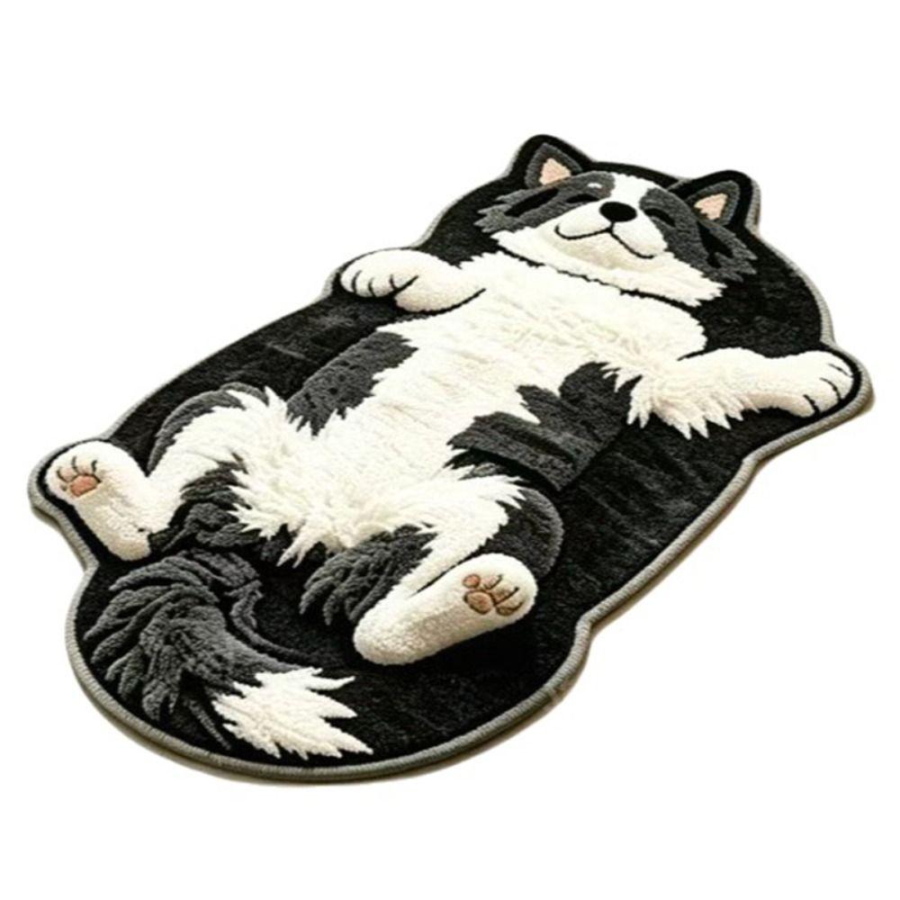 2D Dog-Shaped Area Rug Non-Slip Cartoon Carpet Cute Home Decor Carpet Bedrooms