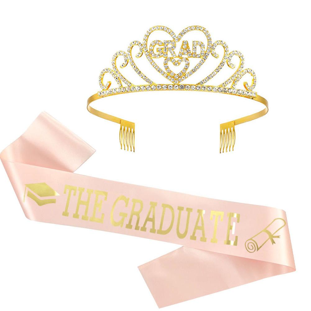 Graduation Party Supplies Kits Crown Tiara Sash For Students Graduation Party Decorations Grad Decor Favors