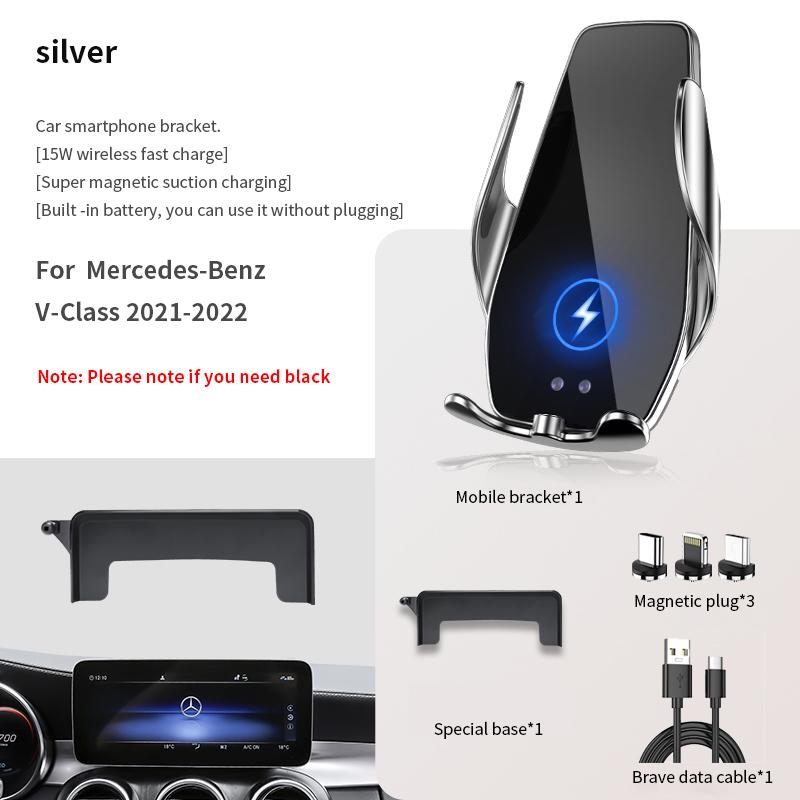 Car Phone Holder For Mercedes-Benz C/GLC/ V-Class 2015-2023 screen navigation bracket magnetic new energy wireless charging