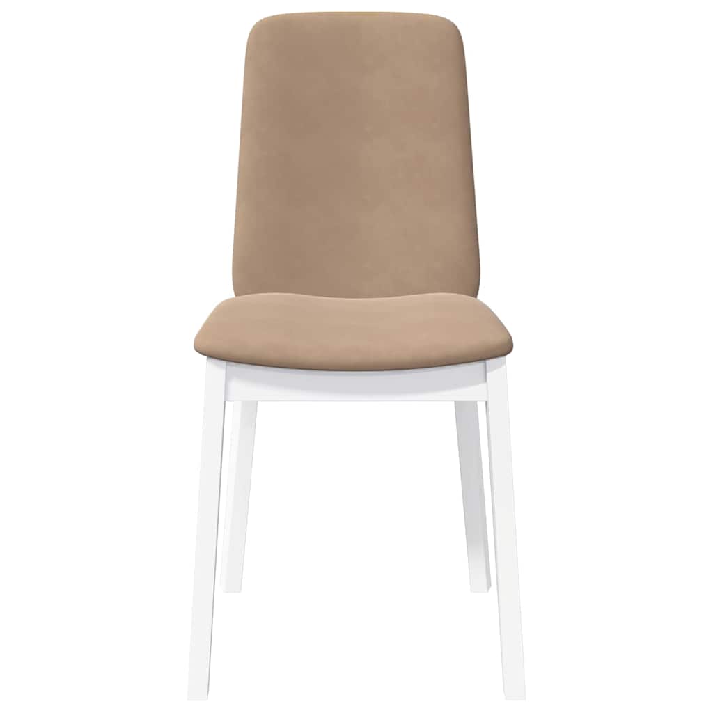 Dining Chairs with Cushions 2 pcs White Solid Rubberwood