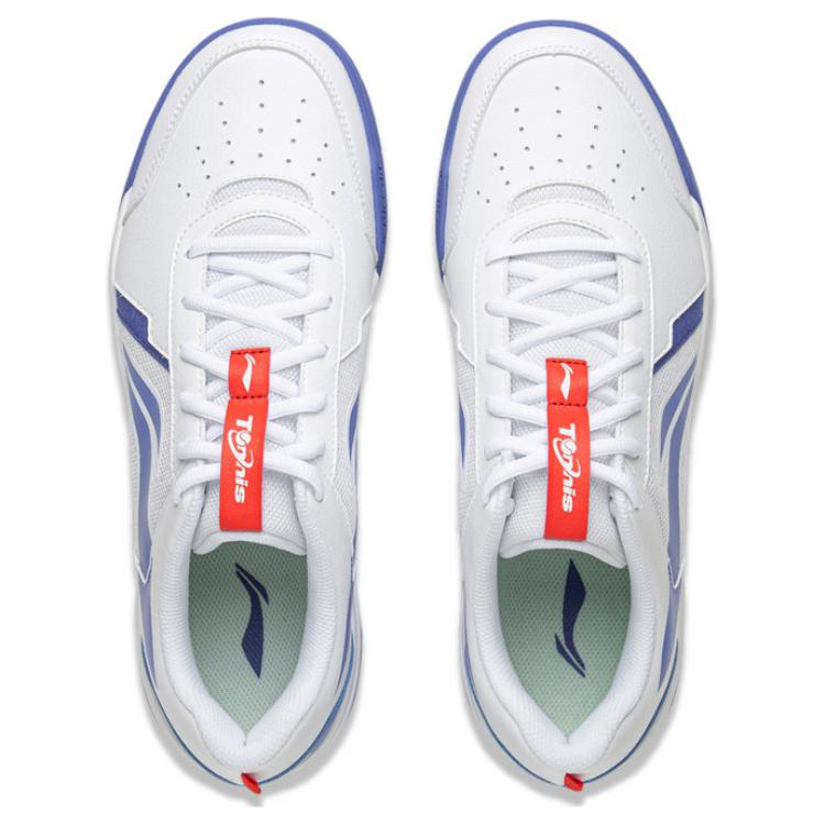Li-Ning Простые Удобные Модные Нескользящие Износостойкие Низкие Теннисные Кроссовки Мужские кроссовки Белые Синие ATTV003-2