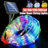7M/12M/22M/32M Outdoor Solar Tube Rope Led Light Garden Christmas Decoration Fairy String Light Outdoor Wedding Party Led Lamp