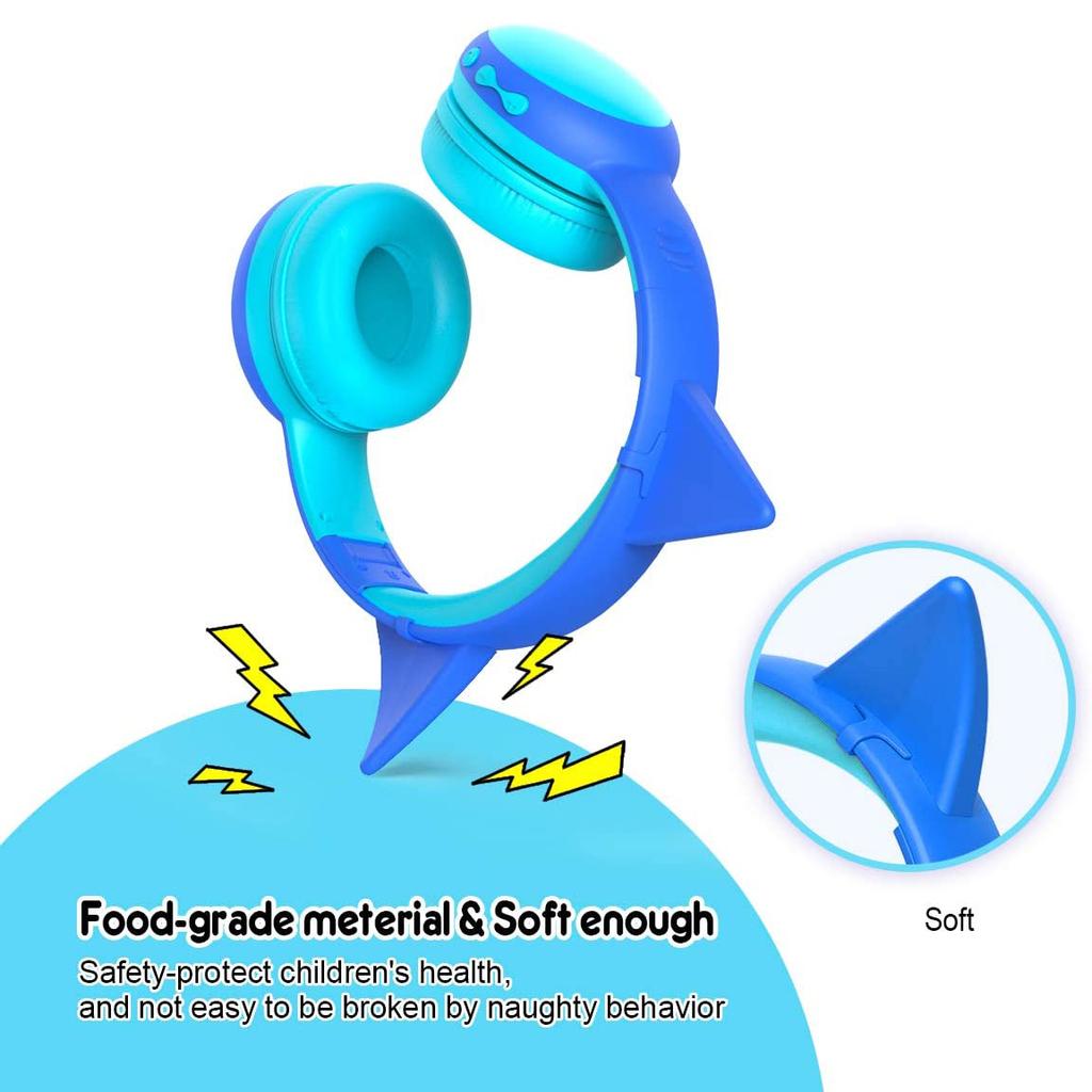 Детские наушники Bluetooth с микрофоном, детские беспроводные гарнитуры с защитой органов слуха с ограничением громкости 85 дБ, стереонаушники-вкладыши
