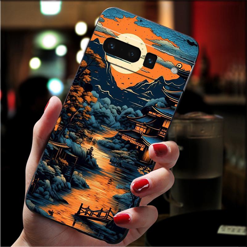 Phone Case For Google Pixel 10 Pro 9 Pro XL 9A 8 7 6 Pro Pixel 8A 7A 6A Pixel 8 7 6 5 Japan Sceneary Cherry Flower Mountain
