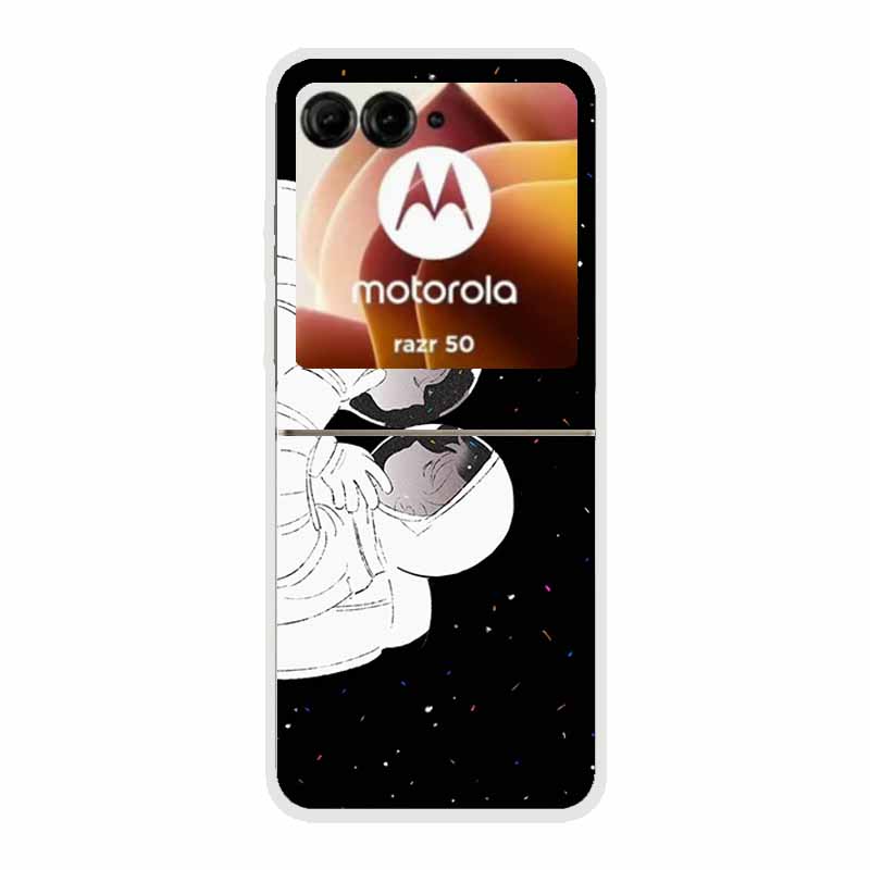 Чехол для Moto Razr 50 Прозрачный Пластик Жесткий Окрашенный Космический Прозрачные Чехлы для Телефона для Motorola Razr 60 50 Coque Razr 2024 PC Чехлы