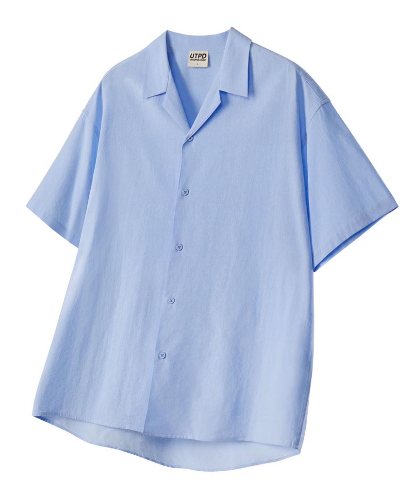 UNTAPPED STUDIO Oversized Linen Open Collar Short Sleeve Shirt 5 Colors (Type B)