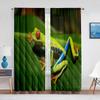 Green Animal Red Eyes Tree Frog On Leaf Tulle Curtain for Living Room Bedroom Kitchen Decor Voile Sheer Curtain Window Drapes