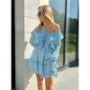 V Neck Dress Women's Summer Flared Sleeve Dress European And American Style Short Chiffon Dress
