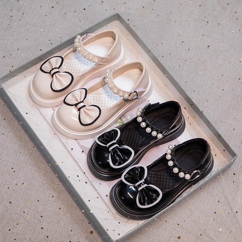 Весенне-летние туфли из маленькой кожи для девочек, черные кожаные туфли с бантом, в британском стиле, туфли для выступлений принцессы Мэри Джейн, новые супермягкие