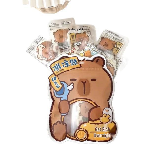 Охлаждающий пластырь для новичков: Необычный мультяшный ледяной пластырь для лета, идеально подходит для студентов и военных тренировок, упаковка 10 штук