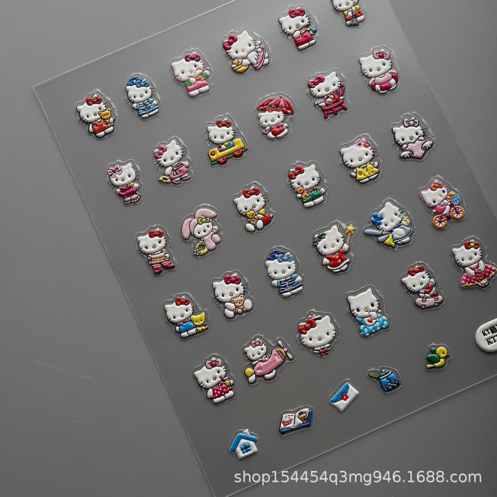 5D Рельефные Милые Мультяшные Аниме Наклейки для Ногтей для DIY Маникюра