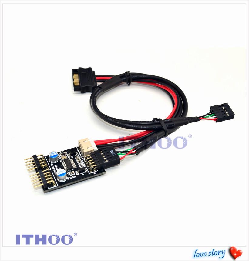 Материнский концентратор USB 2.0: Адаптер расширения 9-контактный на двойной 9-контактный