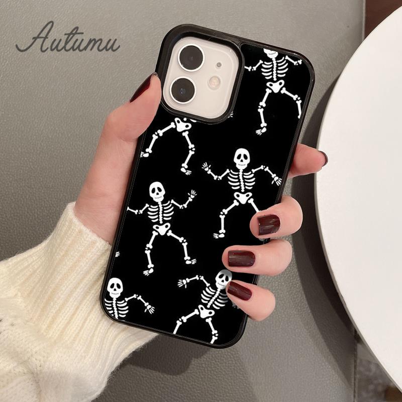 Чехол для телефона Dancing Skeletons для iPhone 11 12 13 14 Pro Max mini X XR XS SE 2020 6S 7 8 Plus Samsung Galaxy S21 S22 Cover shell