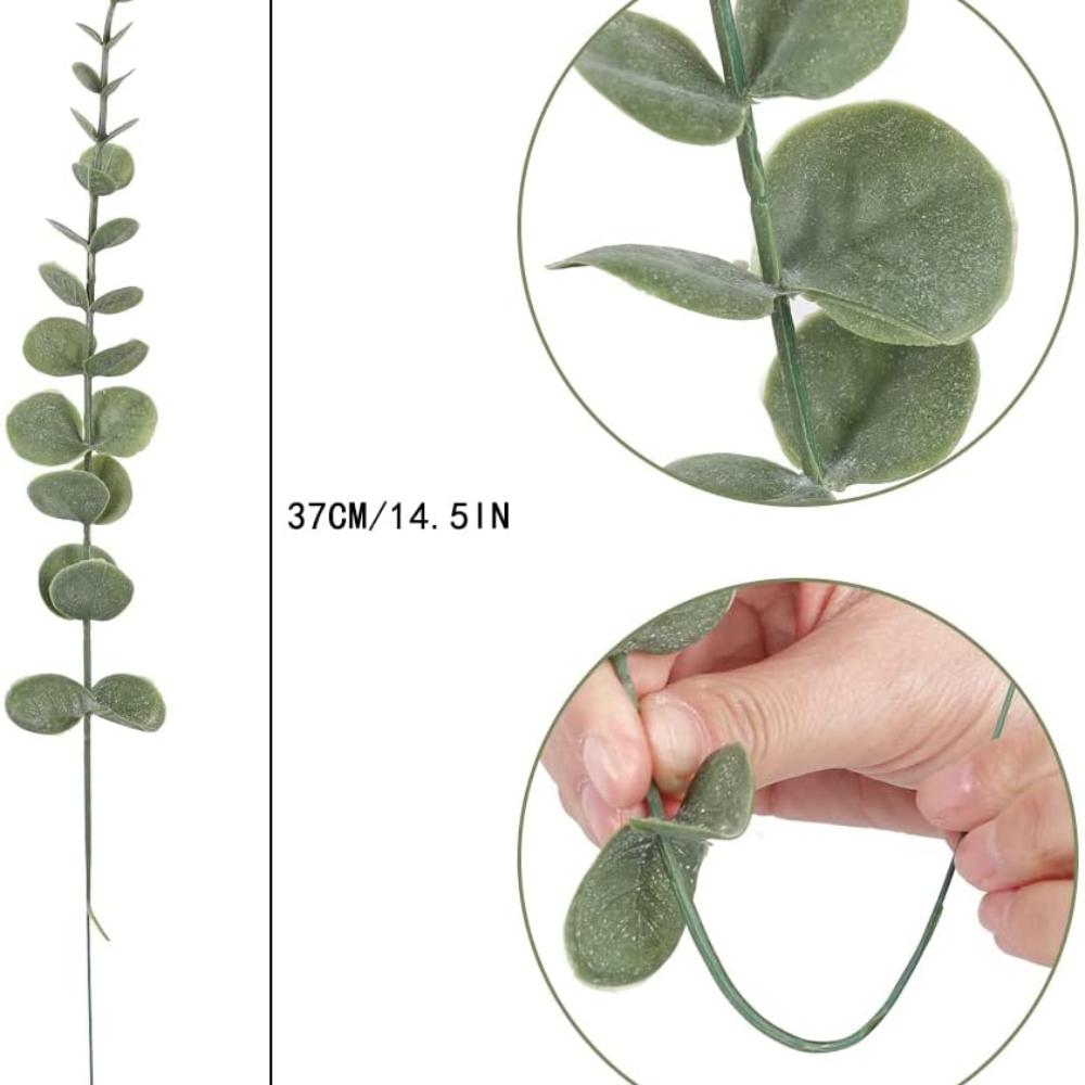 24 шт. Искусственные ветки, искусственные листья эвкалипта, искусственные стебли эвкалипта для цветочной композиции, свадебных букетов, украшения дома