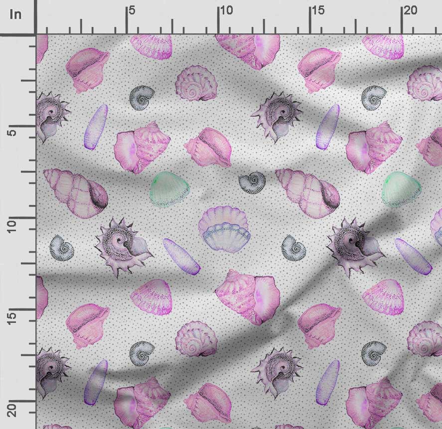 Soimoi Принт морских ракушек, хлопковый батист, ткань для квилтинга, продаваемая во дворе, хлопчатобумажная ткань средней плотности шириной 42 дюйма,