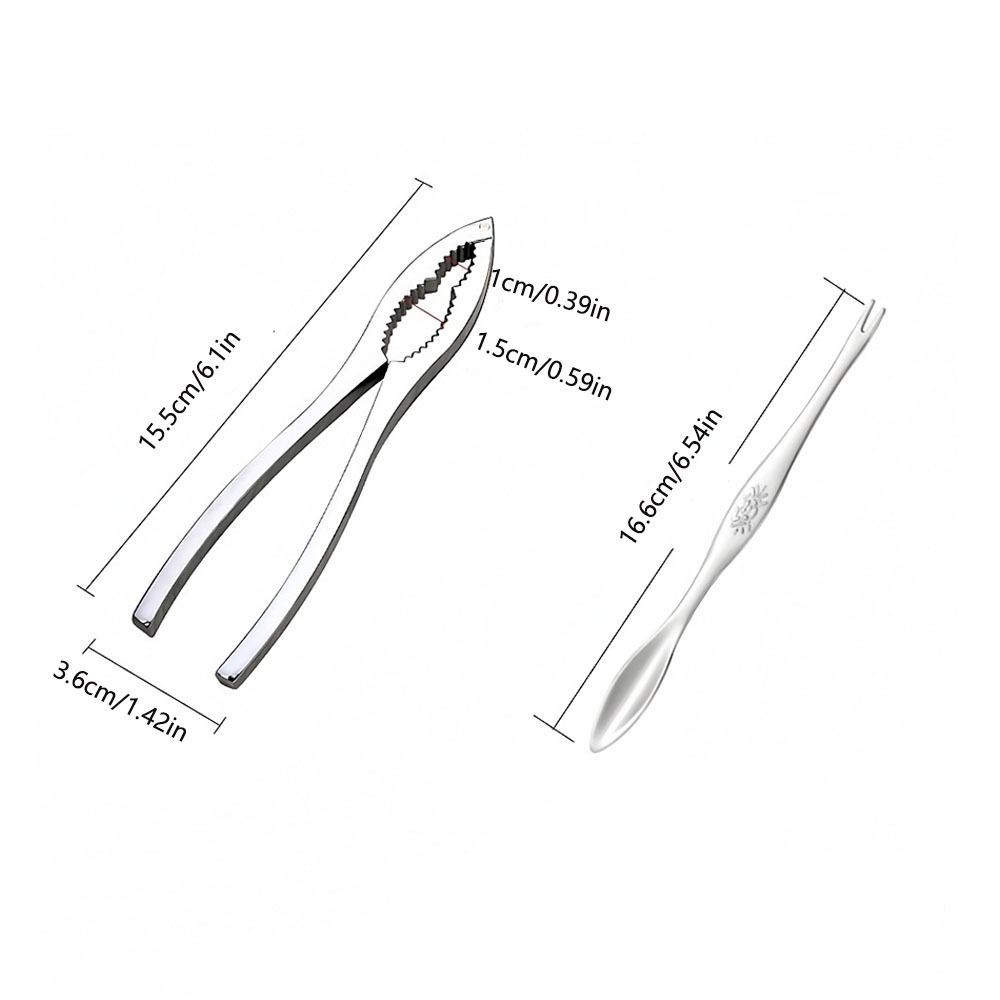 3Pcs/Set Stainless Steel Lobster Crackers and Picks Set Multi-functional Crab Tong Home