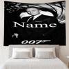 Custom Name 007 James Bond Print Tapestry, Backdrop, Easy Setup, Ideal for Bedroom, Office & Living Room, with Aesthetic Wall Hanging Decor.