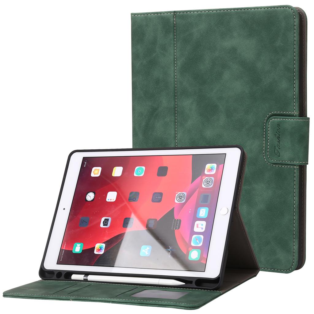 Для iPad 10.2 (2021)/(2019)/(2020)/Air 10,5 дюйма (2019) Чехол-кошелек с текстурой теленка, чехол для планшета с отделением для ручек