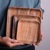 1Pc Square Acacia Wooden Plate Large Small Snack Plate Cake Fruit Appetizer Tray Wooden Serving Plate Dishes Tea Tray Tableware