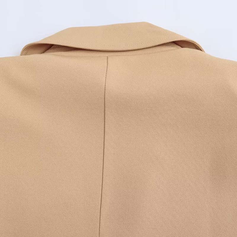 Женский приталенный пиджак с отворотом и отложным воротником, однобортный пиджак для офиса, элегантные модные пальто