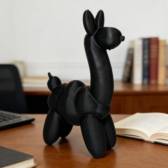 3D Printed Alpaca Figurine Horned Horse Statue Animal Sculpture Home Office Bedroom Desktop