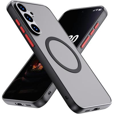Сильный магнит для Magsafe Hybrid противоударный чехол для Samsung Galaxy S24 S23 S21 FE S22 Ultra Plus матовый прозрачный мягкий чехол