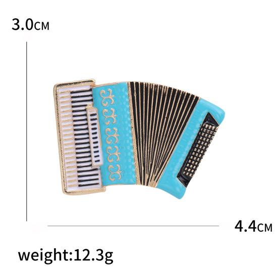 Accordion Brooch Drop Oil Musical Instrument Corsage Ladies Coat Suit Buckle
