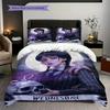 Midnight Whispers Shadows Three-piece set (1 * duvet cover + 2 * pillowcase, without core) 2D Flat Duvet cover and pillowcase Soft and comfortable