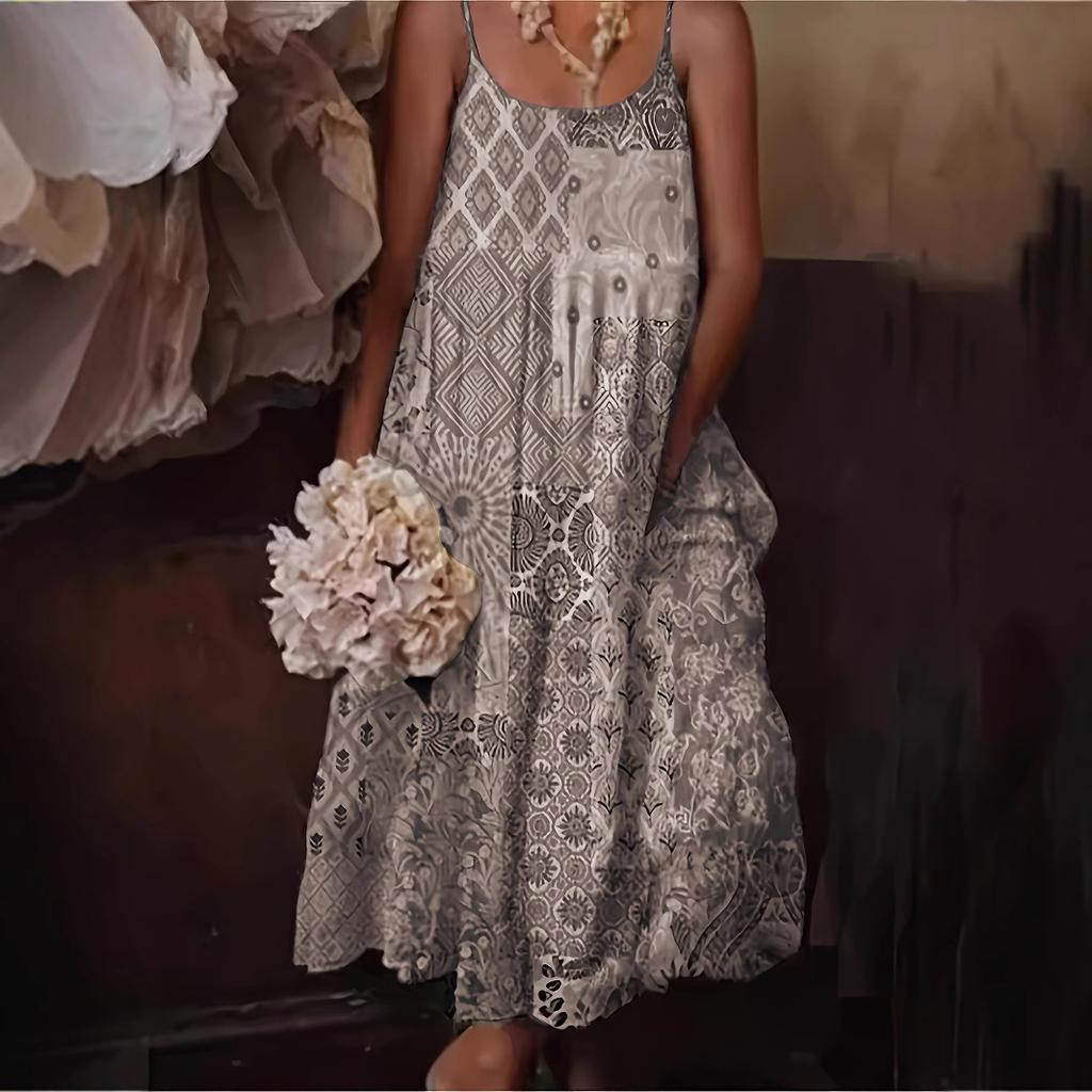 Женское платье с цветочным принтом, сексуальное, ромбовидное, длинное платье с подтяжками