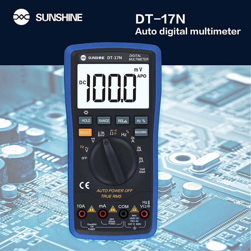 SUNSHINE DT-17N Fully Automatic Digital Multimeter with LCD Display Auto Identification Range Test Repair Instrument