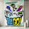 Teen Titans Wall Tapestry Aesthetic Wall Hanging Printed Fabric Blanket Decorative Tapestries For Bedroom Living Room Home Decor