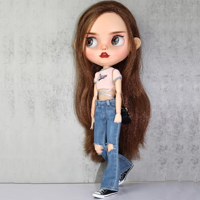 Для кукол Blythe Одежда Клеш Джинсы Брюки для Ob24 Ob22 Azone Кукол Наряд
