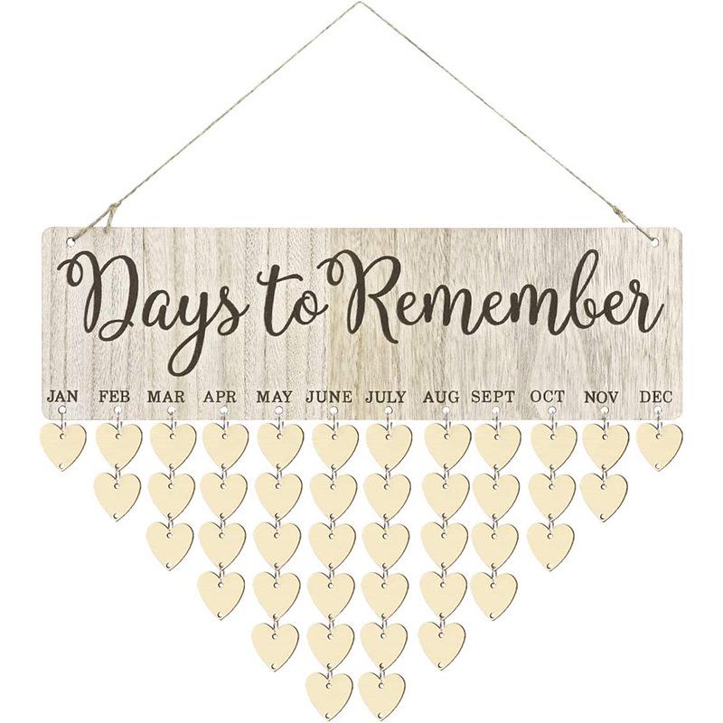 Heart-Shaped Wooden Hanging Sign - Home Decoration Pendant & Creative Message Board