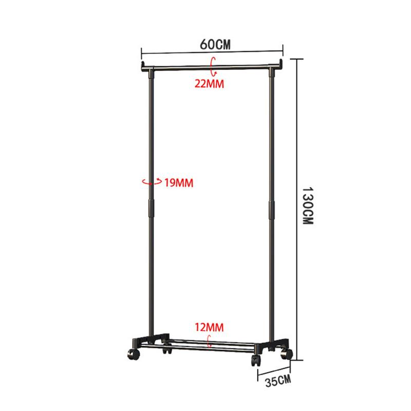 Movable Coat Rack Bedroom Clothes Hanger Pulley Shelf Clothes Storage Racks Simple Assembly Wardrobe Hat Clothes Organizer