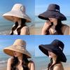 Summer Wide Brim Sunhat For Women Polyester Sun Protection Outdoor Beach Fashion Accessory