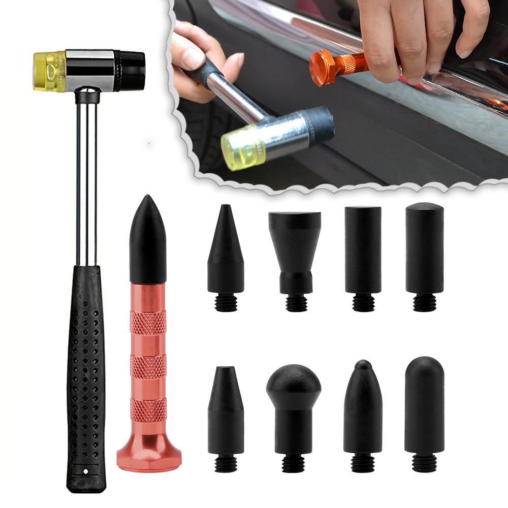 Car Dent Repair Accessories Hand Multi-Head Leveling Hammer Knockout Pen Diagnostic Body Paintless Repair For Removal Hail Tools