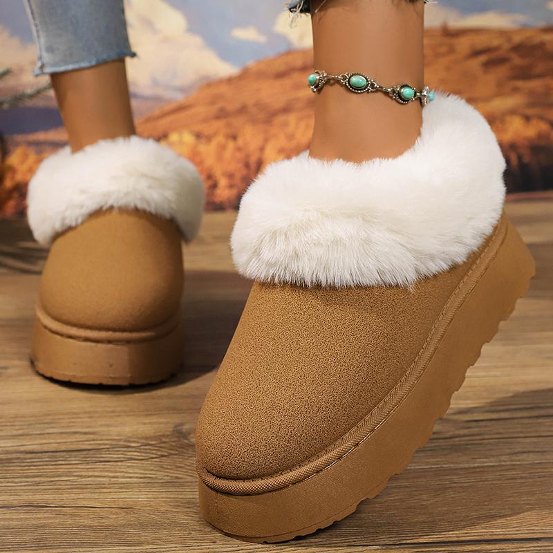 Fashion Winter Thicken Plush Warm Snow Boots for Women Plus Size 36-43 Non Slip Cotton Padded Shoes Woman faux fur platform Ankle Boots