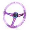 KIMISS 14-inch Car Racing Steering Wheel with Horn Button, Clear Acrylic, New Sport Steering Control for ATVs, Karts, and UTVs