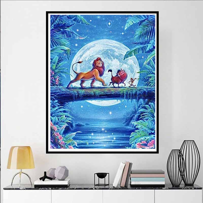 Disney 5D DIY Алмазная мозаика Хакуна Матата Иллюстрация Из Короля Льва Вышивка Мозаика Крестик Домашний Декор Подарок Поделка