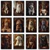 Dog Royal Portrait Alaskan Malamute Basset Hound Bulldog Poster Print Wall Art Pictures Canvas Painting Room Home Decor Gift